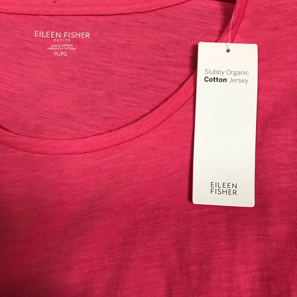 Eileen Fisher NWT 100% Organic Cotton, Pink, Long sleeve Top-= PL - Picture 3 of 6